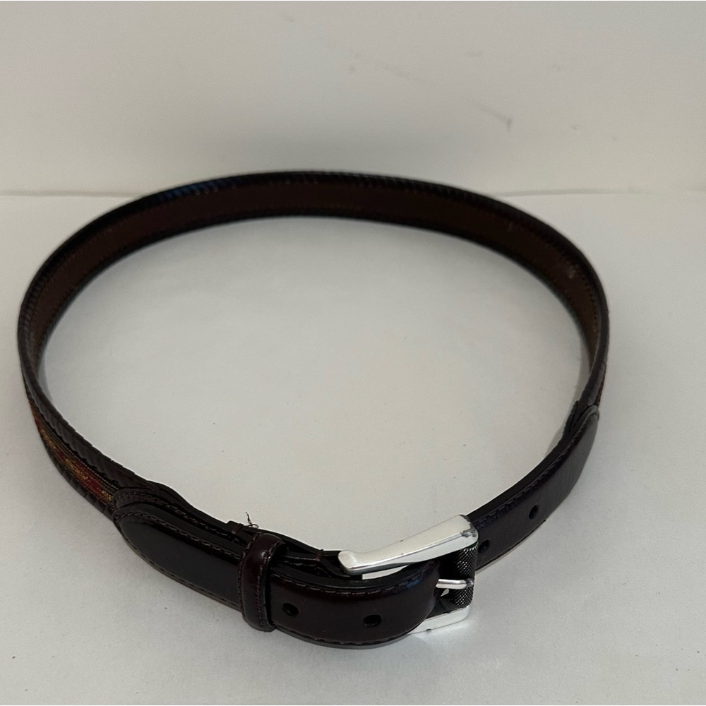 Orvis Size 38 Genuine Leather Western Theme Brown Belt Cowboy